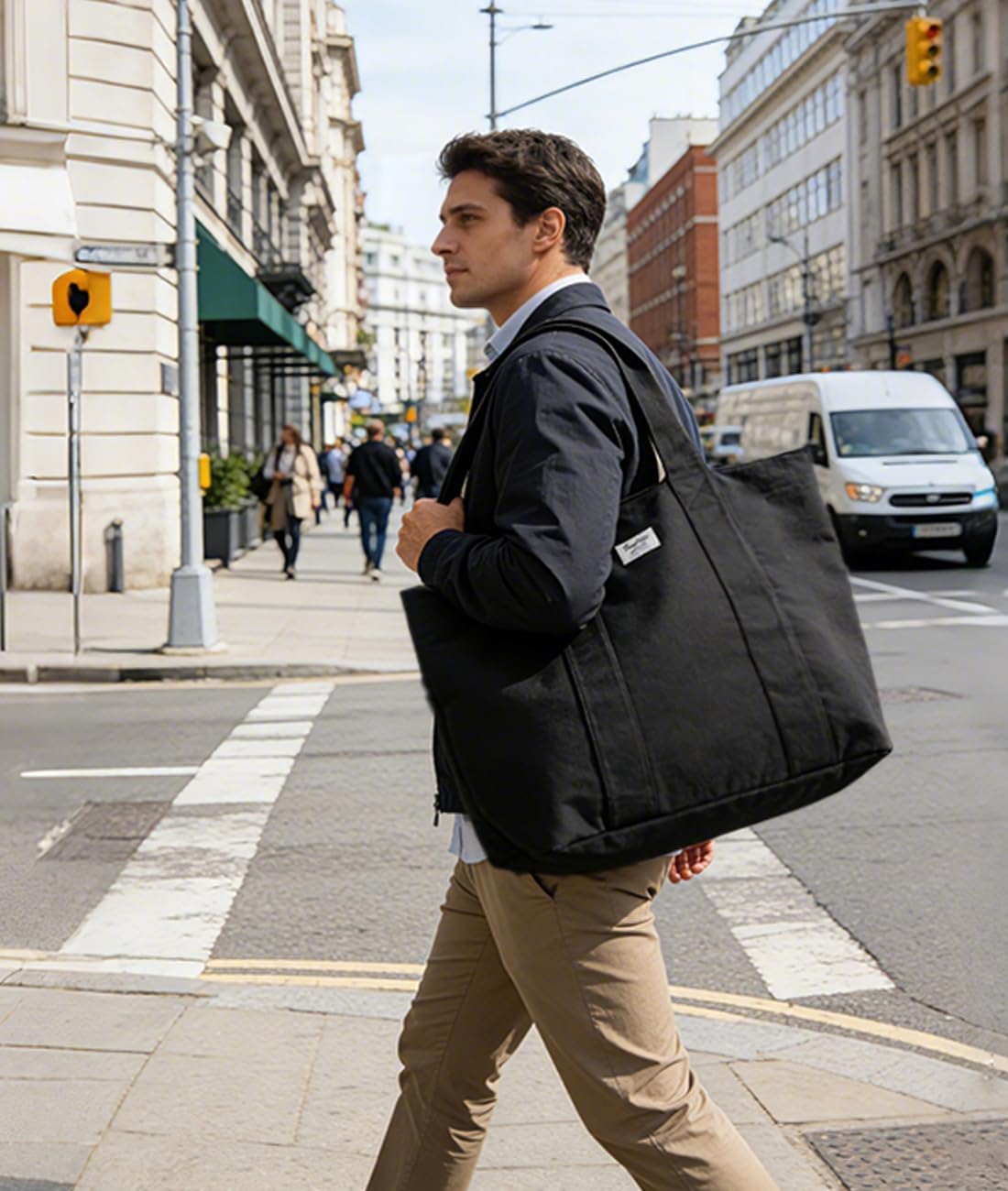 Bagelite 22'' 50L 100% Cotton Oversized Travel Tote Bag for Women - Tear-Resistant, Overnight/Weekend/Beach Bag - Image 6