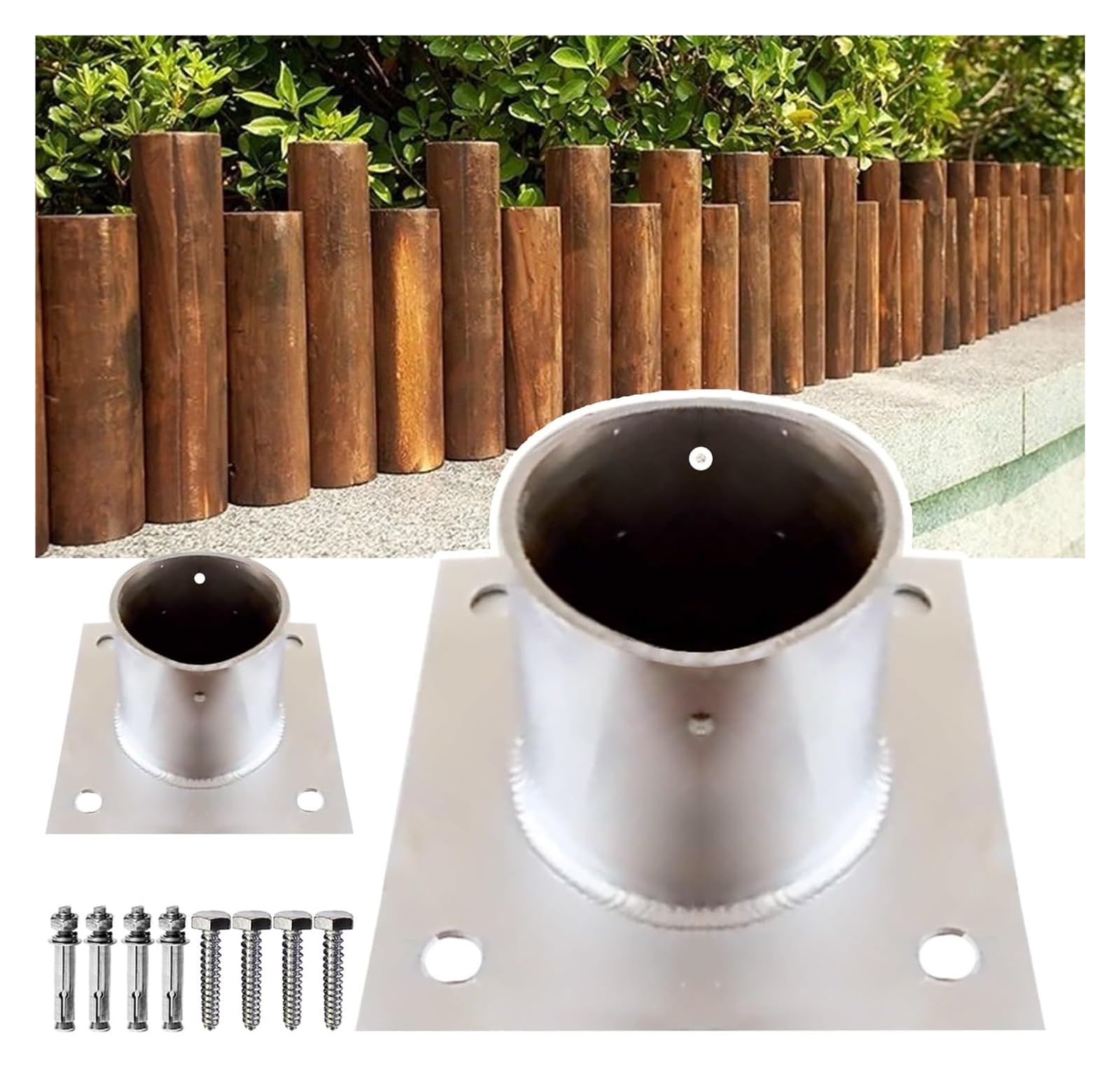 Fence Posts， Heavy Solid Fence Post Concrete Mount, for Holding The, Mailbox(Dia 100mm(3.9in),2 Pcs)