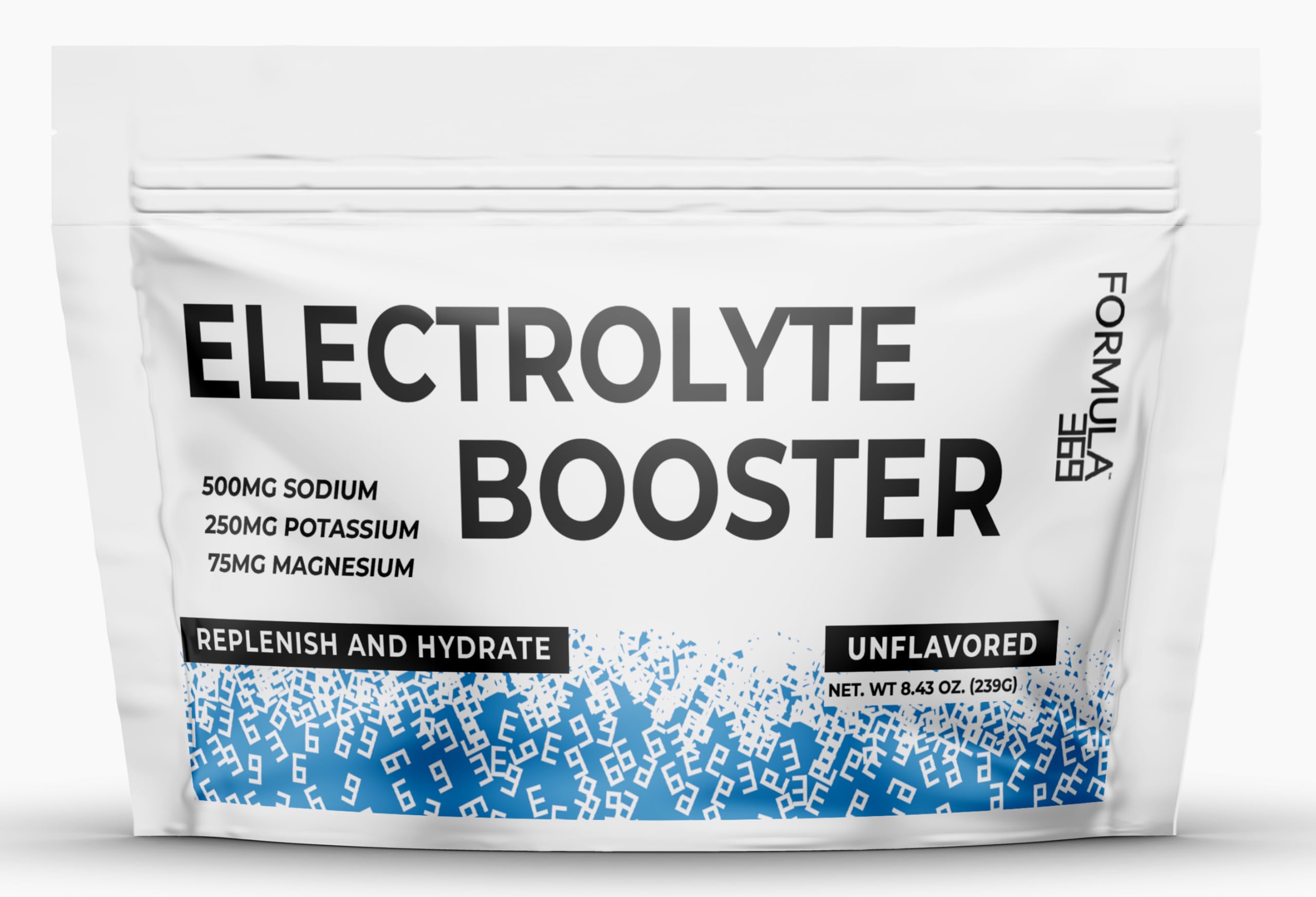 Electrolyte Booster by Formula 369 - Unflavored, 75 Servings, 500mg Sodium, 250mg Potassium, 75 mg Magnesium for Daily Hydration, Exercise, Endurance Sports.