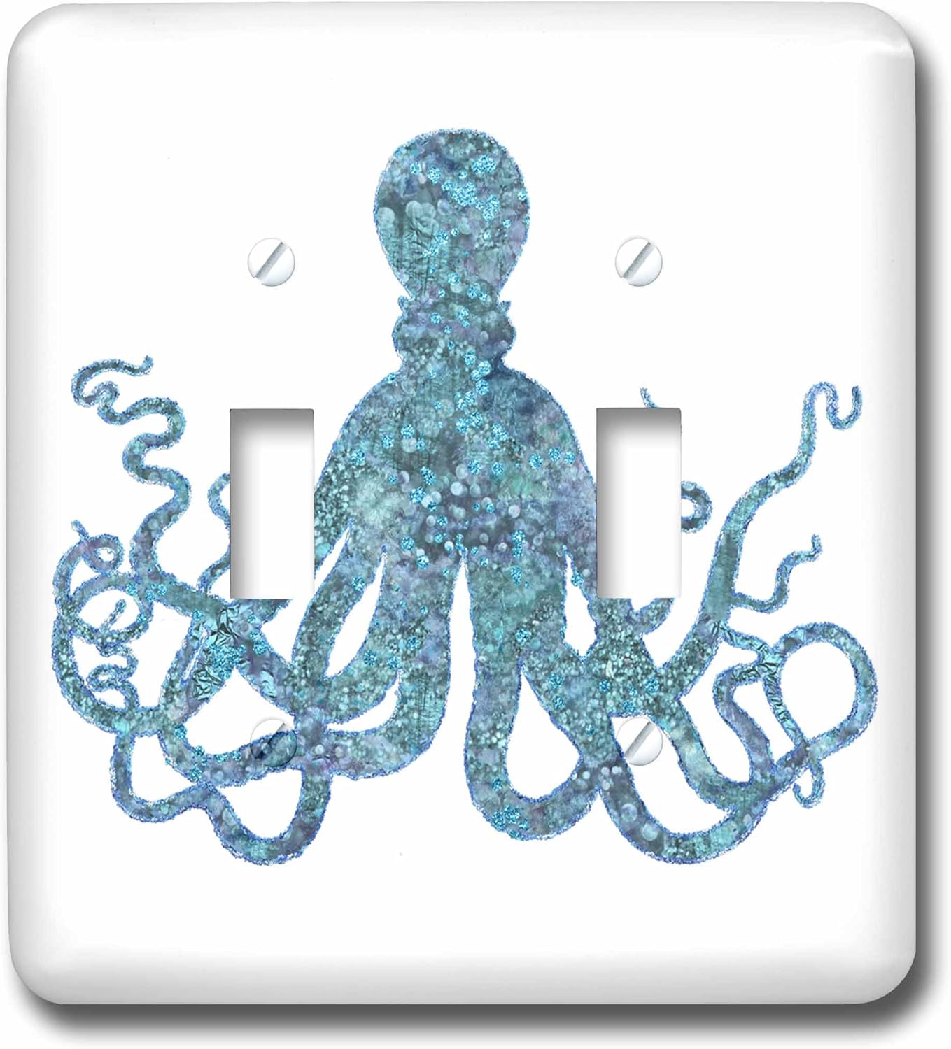 3dRose Turquoise Blue Glamorous Octopus Art double toggle switch