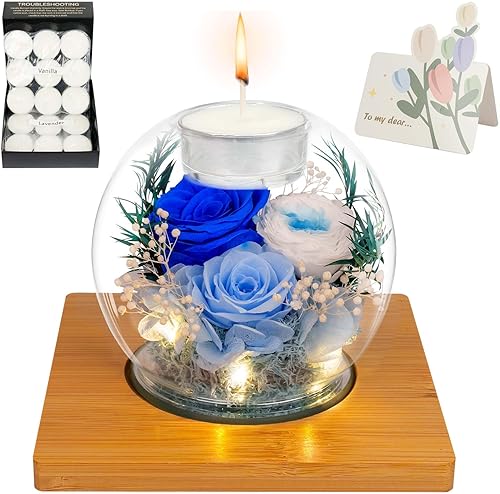 Miniatura 7 de Rosa Roja Real Preservada con Collar en Caja de Joyería - Regalo de Flores Eternas para Abuela, Esposa, Novia, Amiga en San Valentín, Día