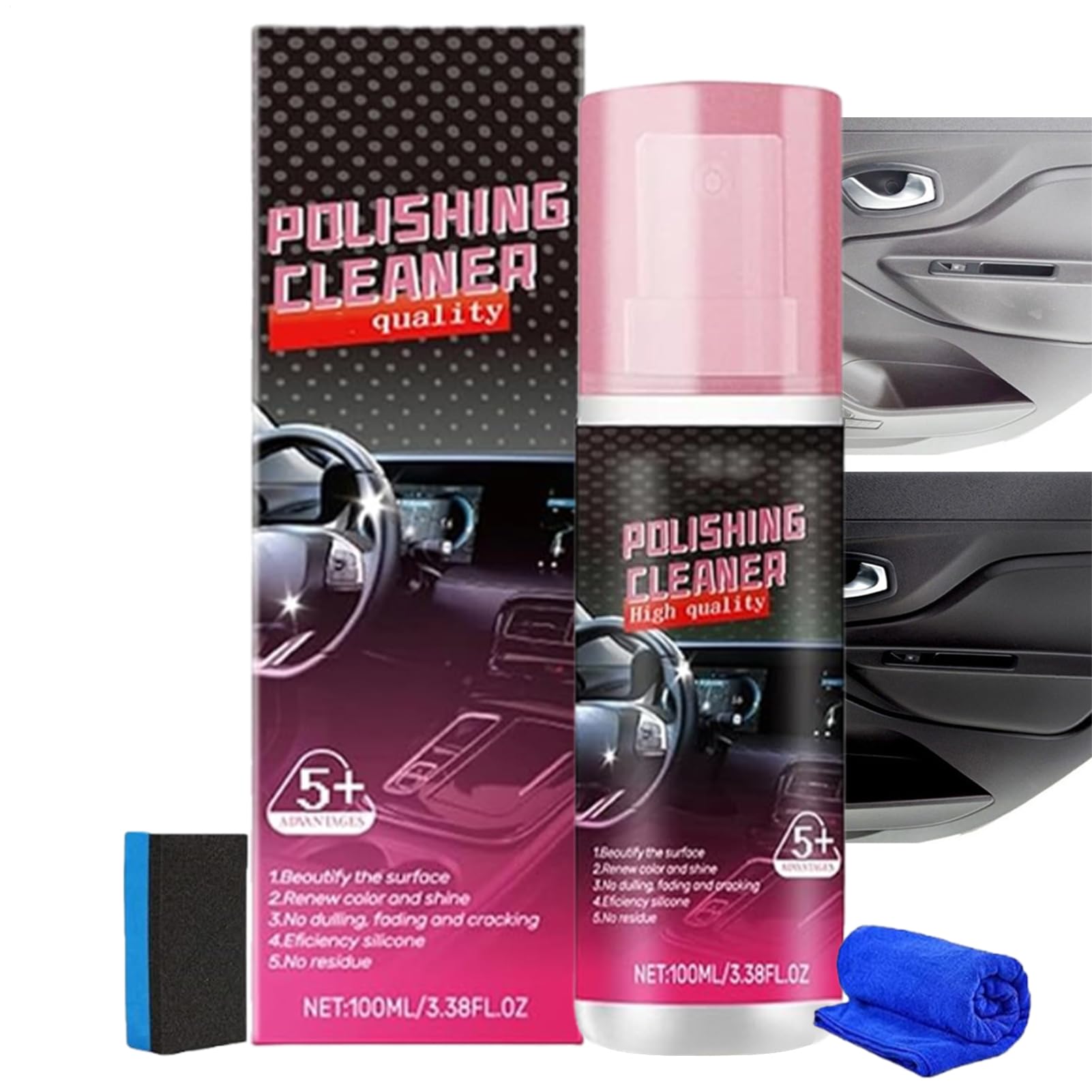 Car Seat Cleaner | 100ml Deep Cleaning Vehicle Detailer Spray - Interior Detailer Spray | for Center Console Leather Seat Dashboard Trim Automotive Trucks Suvs Rvs