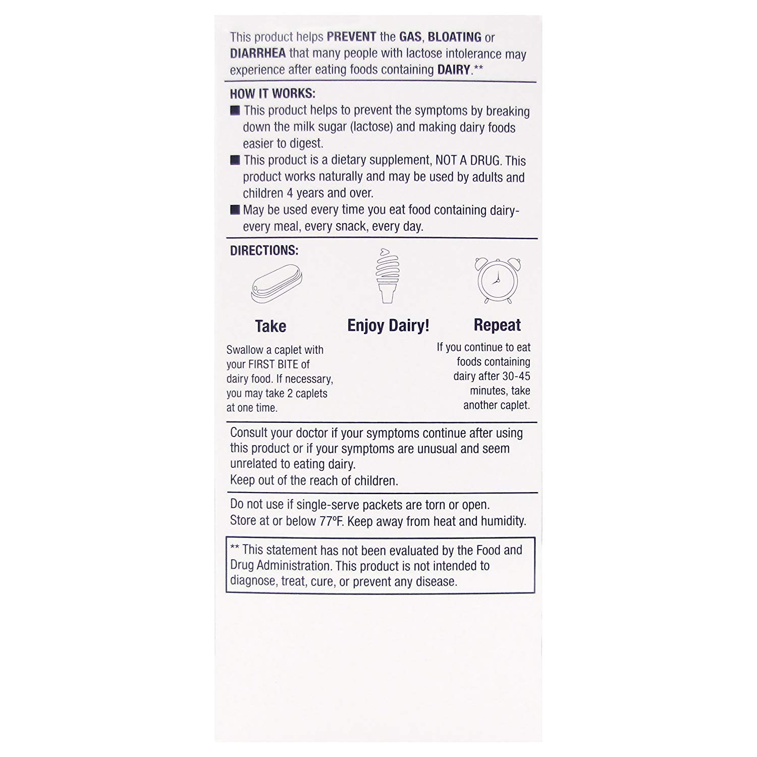 guardian Dairy Relief Fast Acting Lactase, 180 Caplets, 9000 FCC Maximum Strength, Lactose Intolerance Pills, Lactase Enzyme (180 CT) — Amazon image 7