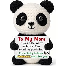 Mom Birthday Gifts from Daughter - Funny Gifts for Mom Birthday Christmas Mother's Day from Daughter Son, Unique Cute Crochet Panda Christmas Stocking Stuffers for Mother Mama Mommy