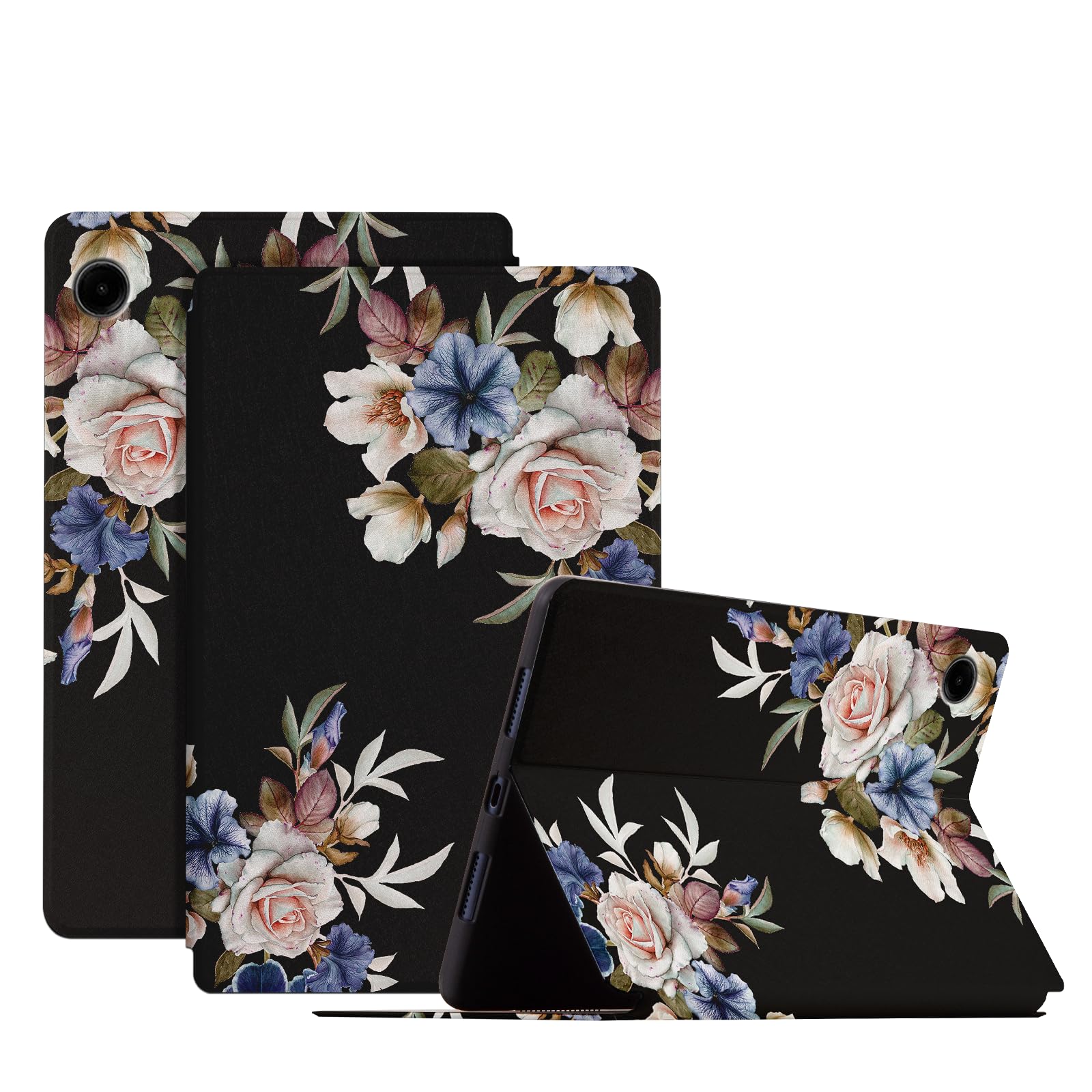 Nuouxoco Case for Samsung Galaxy Tab A9 (SM-X110/X115/X117), Slim Stand Hard Back Shell Protective Smart Cover with Auto Sleep Wake Feature for