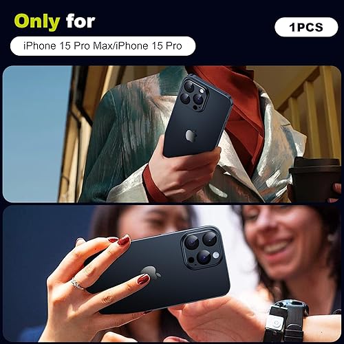 Miniatura 6 de WSKEN Protector de lente de cámara para iPhone 15 ProiPhone 15 Pro Max, aleación mate prueba inastillable Protector de pantalla de cámara de vidrio