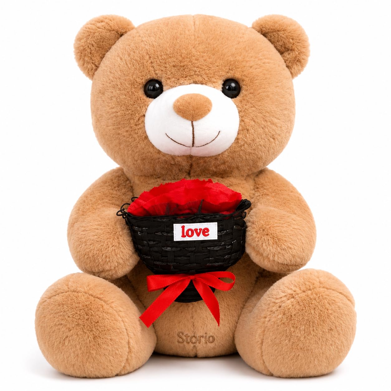Storio 40 CM Rose Bouquet Plush Bear Doll | Trendy Super Lovely Teddy with Roses | Romantic Gift for Couples | Valentine Gift, Anniversary & Birthday Present | Soft Plush Toy-image-46