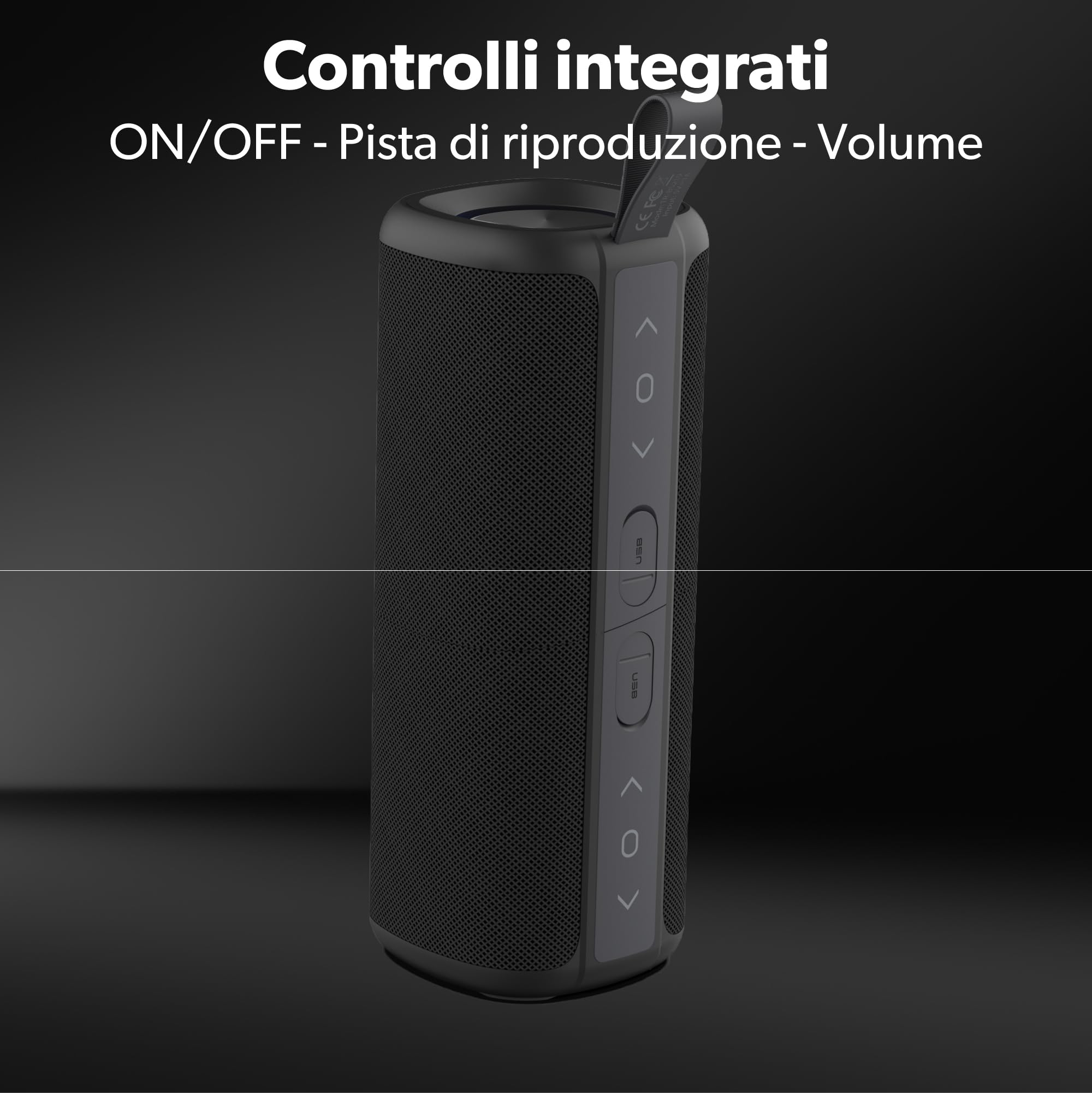 T'nB - Altoparlante Bluetooth portatile 2 in 1, impermeabile, galleggiante, impermeabile all'acqua resistanza, stereo, Bluetooth 5.0 compatto, controlli integrati, altoparlante wireless – colore nero