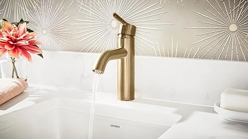 Miniatura 7 de Parma 1H Grifo de lavabo con drenaje desplegable de metal y placa de cubierta opcional incluida 1.2 gpm, bronce cepillado