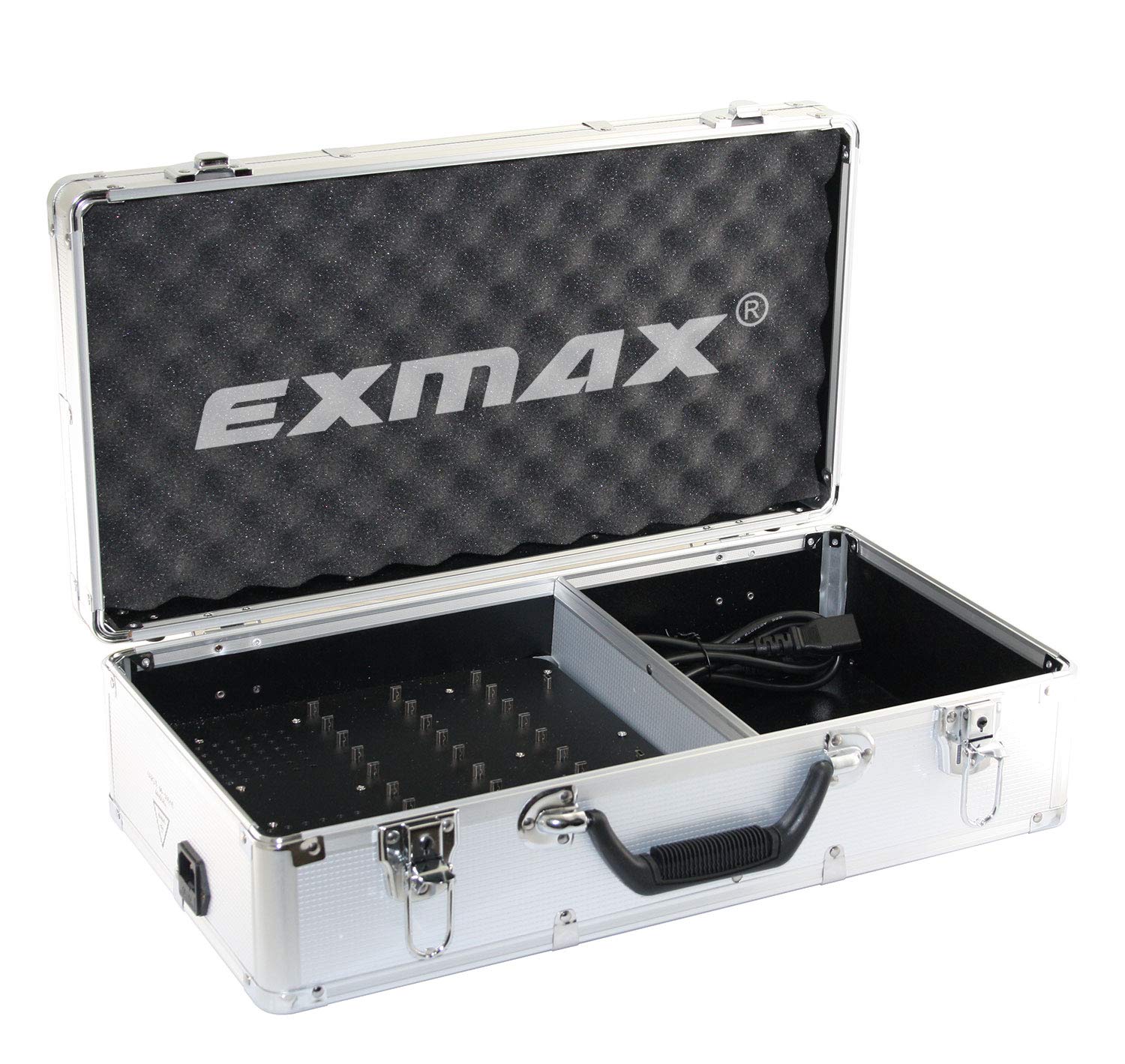 EXMAX EXD-C32 Aluminium Alloy Charge Case Base Storage Box Case Charging Station for EXMAX Voice Transmission System EX-100 ATG-100T EXD-101 EXD-6824 EXD-6688 EX-624 EX-200(32 Mini USB Slots)
