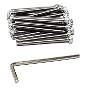 Vista 204 de iexcell 25 piezas M4 x 60/65/70/75/3.150 in paso de rosca 0.028 in acero inoxidable 304 cabeza hexagonal Tornillos Tornillos surtido Kit