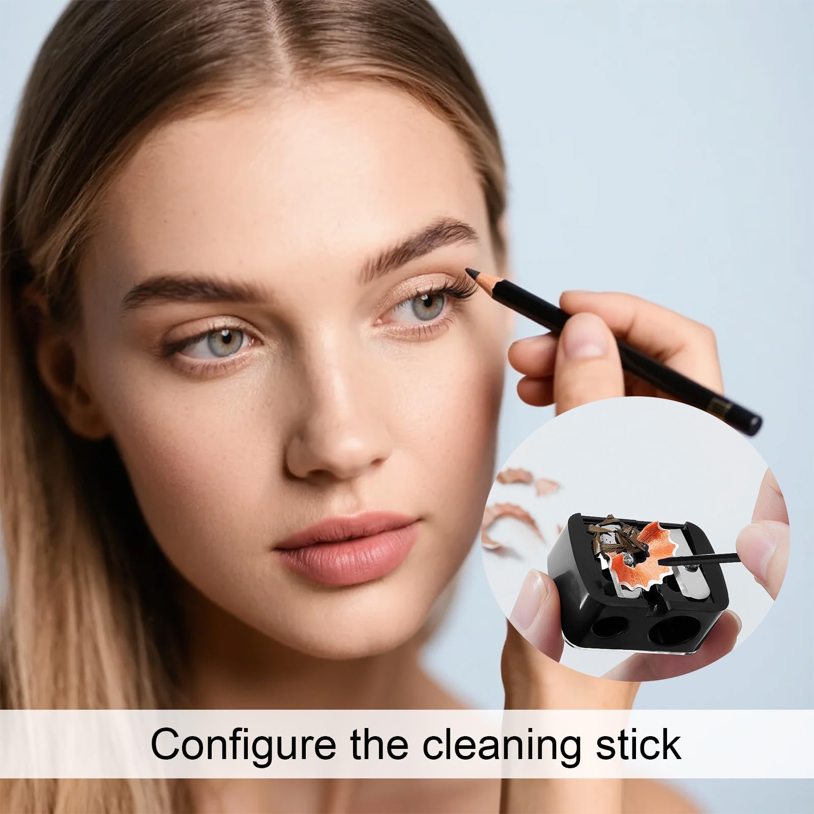 2 Pezzi Temperamatite di Bellezza, Temperino Matita Occhi, Adatto per Eyeliner, Matita per Sopracciglia, Facile da Trasportare (Nero)