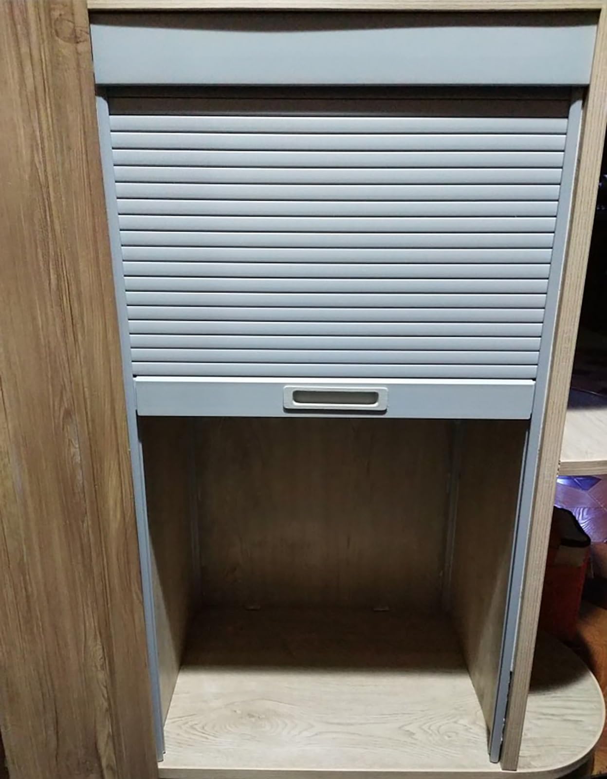 Pojemniki do przechowywania sprzętu AGD, ozdobne drzwi tamburowe, elastyczne zestawy drzwi przesuwnych z listwami PCV z osprzętem do małych(75x80cm/30x31in)