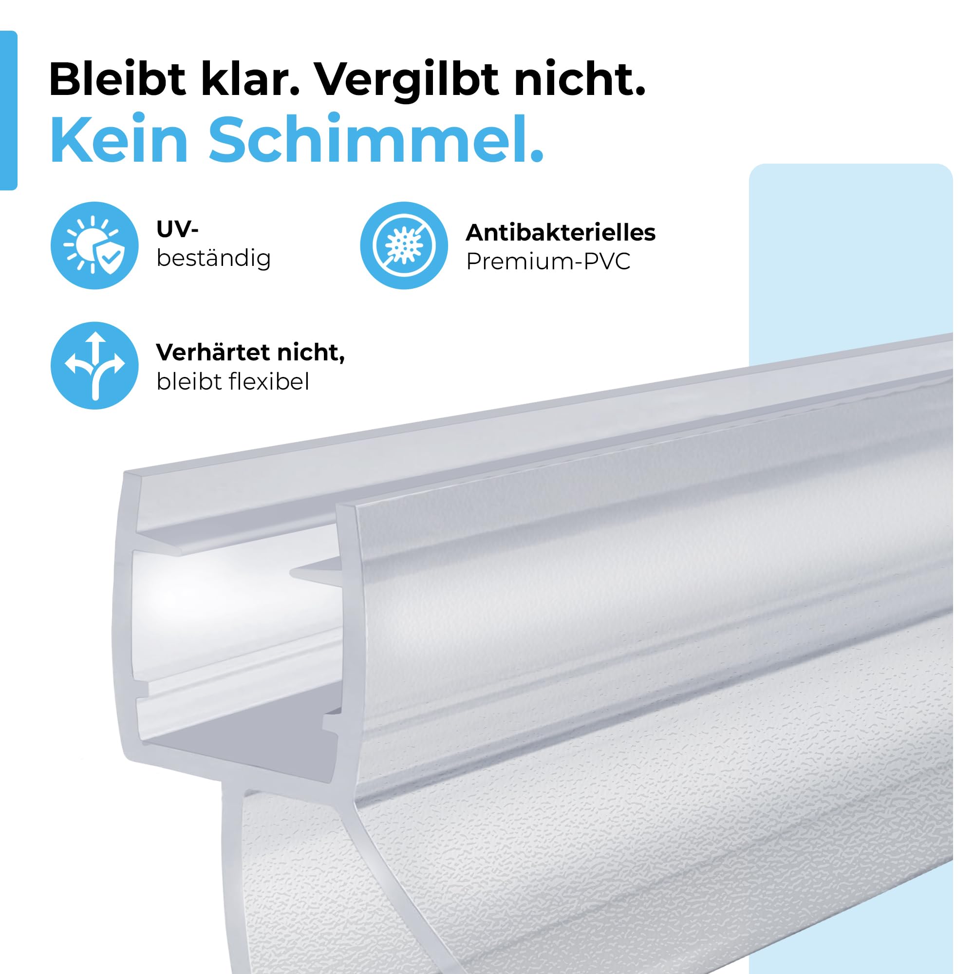 Duschdichtung 6mm 8mm · Langlebige Duschdichtungen für Duschtüren · Universal Dichtung Dusche Glastür · Duschlippe für Duschkabinen Dichtungen · Duschtürdichtung unten (4x 100cm)