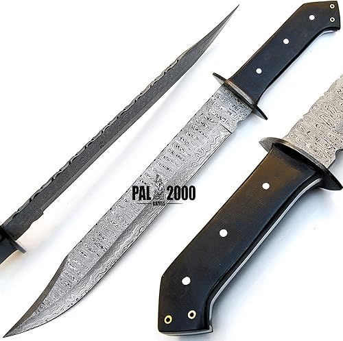 Miniatura 2 de Cuchillo de acero de Damasco hecho a mano de 24 pulgadas con funda - Cuchillo de caza hecho a mano Cuchillos largos de hoja fija el mejor cuchillo