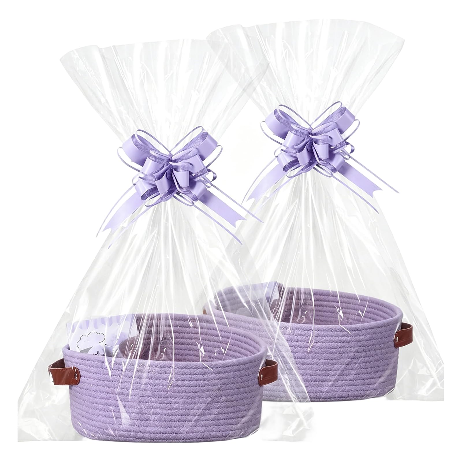Msioytog 2 Pieces Foldable Cotton Rope Storage Bins Modern Decorative Baskets Storage Containers for Nursery and Home Decors Deeper Containers