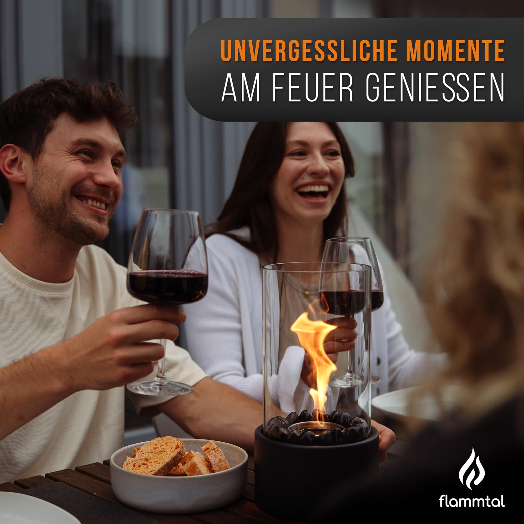 flammtal - Ersatzglas für Bioethanol Tischkamin - Feuerfester Glaszylinder [Ø 14 cm/Höhe 22cm] - Kompatibel mit flammtal, Edelfeld & weiteren Ethanol Tischkaminen - Hitzeresistentes Borosilikatglas
