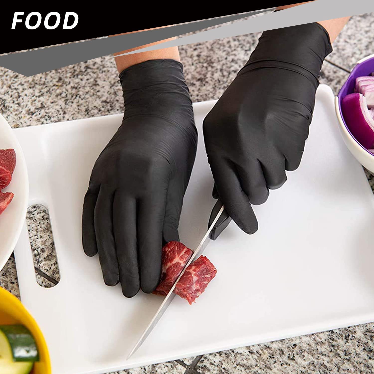 PROMEDIX P Nitrilhandschuhe, latexfrei, Einweghandschuhe für Haushalt, lebensmittelecht, 200 Stück
