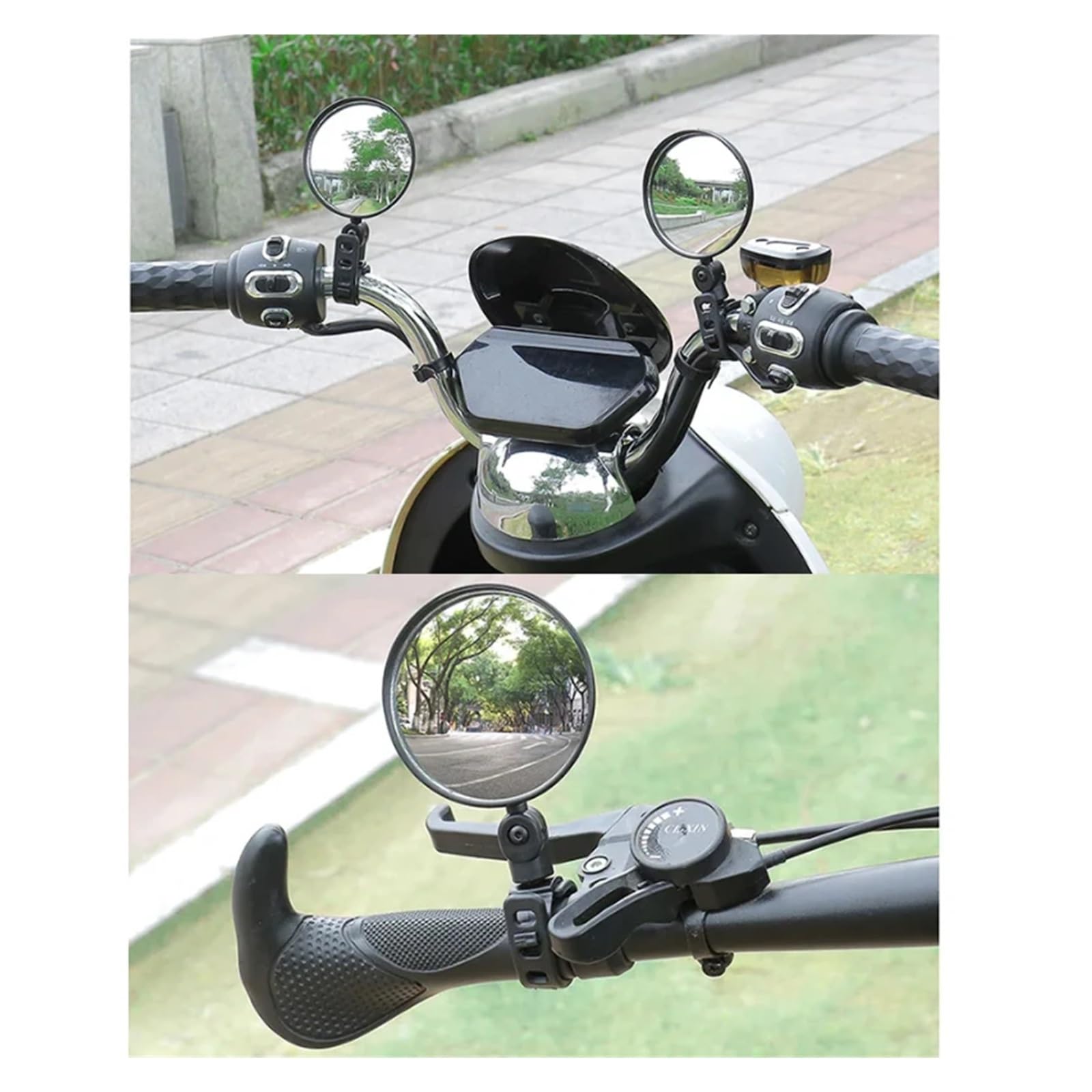 Fahrradspiegel 1/2 stücke Fahrrad Rund Rückspiegel Rotation Reiten Einstellbar Radfahren Lenker(2pcs)