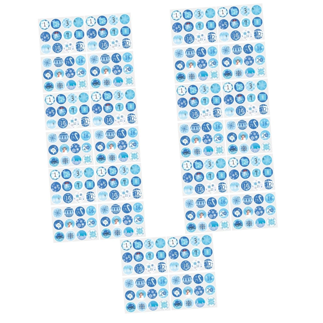 PRETYZOOM 140 Blätter Weihnachtskalender-Aufkleber saisonale Aufkleber Nummernaufkleber adventskalenderaufkleber weihnachtskalender aufkleber Weihnachts-Tags Weihnachtsgeschenkanhänger Blue