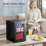 0.6 Cu. Ft. Mini Fridge, Beverage Refrigerator with Quiet Compressor, LED Light,Small Cooler with Electronic Temperature Control for Home/Office/Dorm/Bar.Black