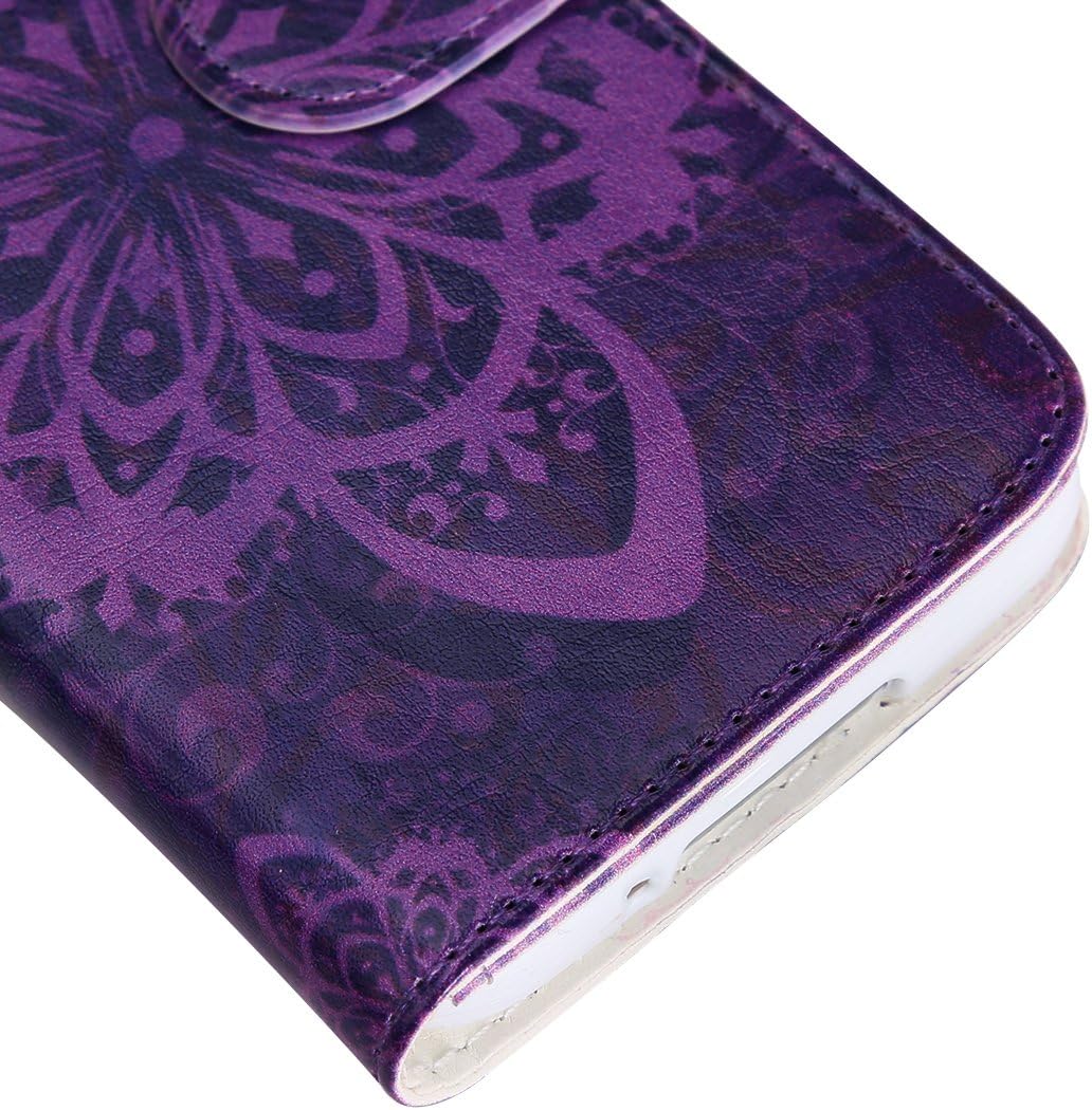 Galaxy S5 Case,S5 Case,$Uncle.Y Unique Wallet PU Folio Leather Case with Sling Magnetic Buckle Flower Design for Girls for Samsung Galaxy S5 I9600 Floral E