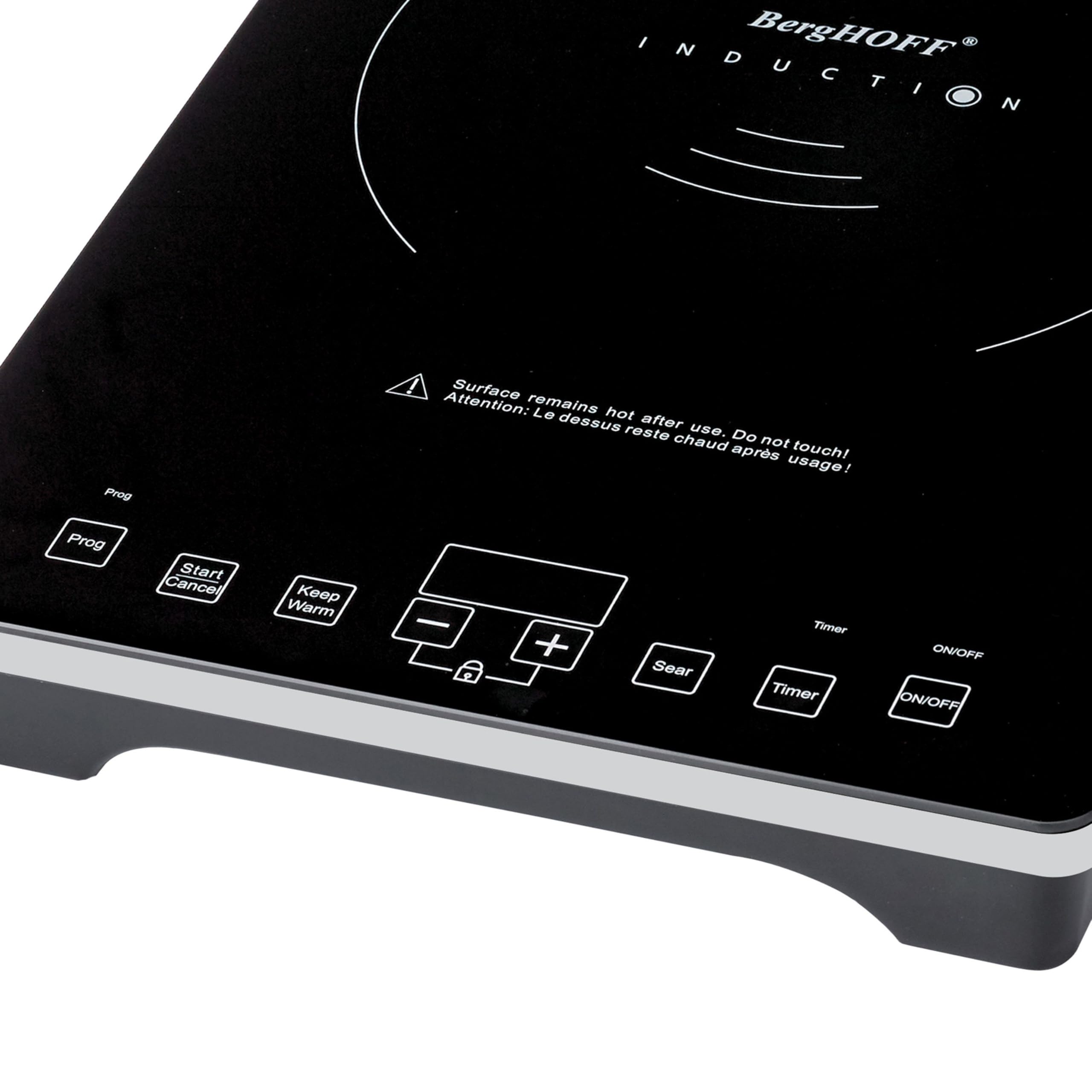 Placa de cocción de inducción con pantalla táctil de vidrio templado Tronic 1800W, detección automática de cacerola, 14 pulgadas, color negro resistente a roturas 7