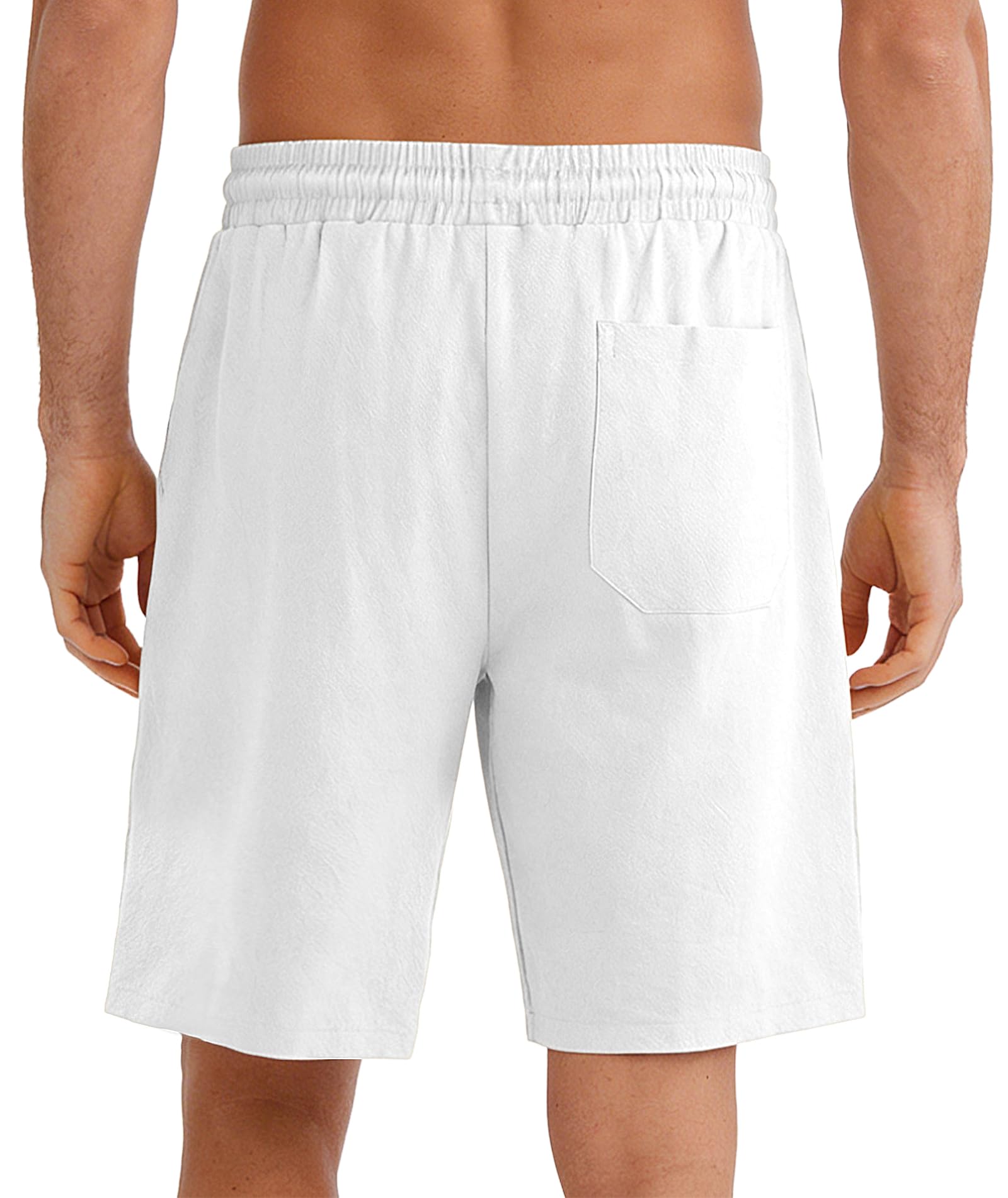 SwissWell Pantalones Cortos Hombre de Lino Bermudas Hombre Verano Casual Pantalón Corto Playa Vacaciones Shorts con Cintura Elástica y Bolsillo — view 2
