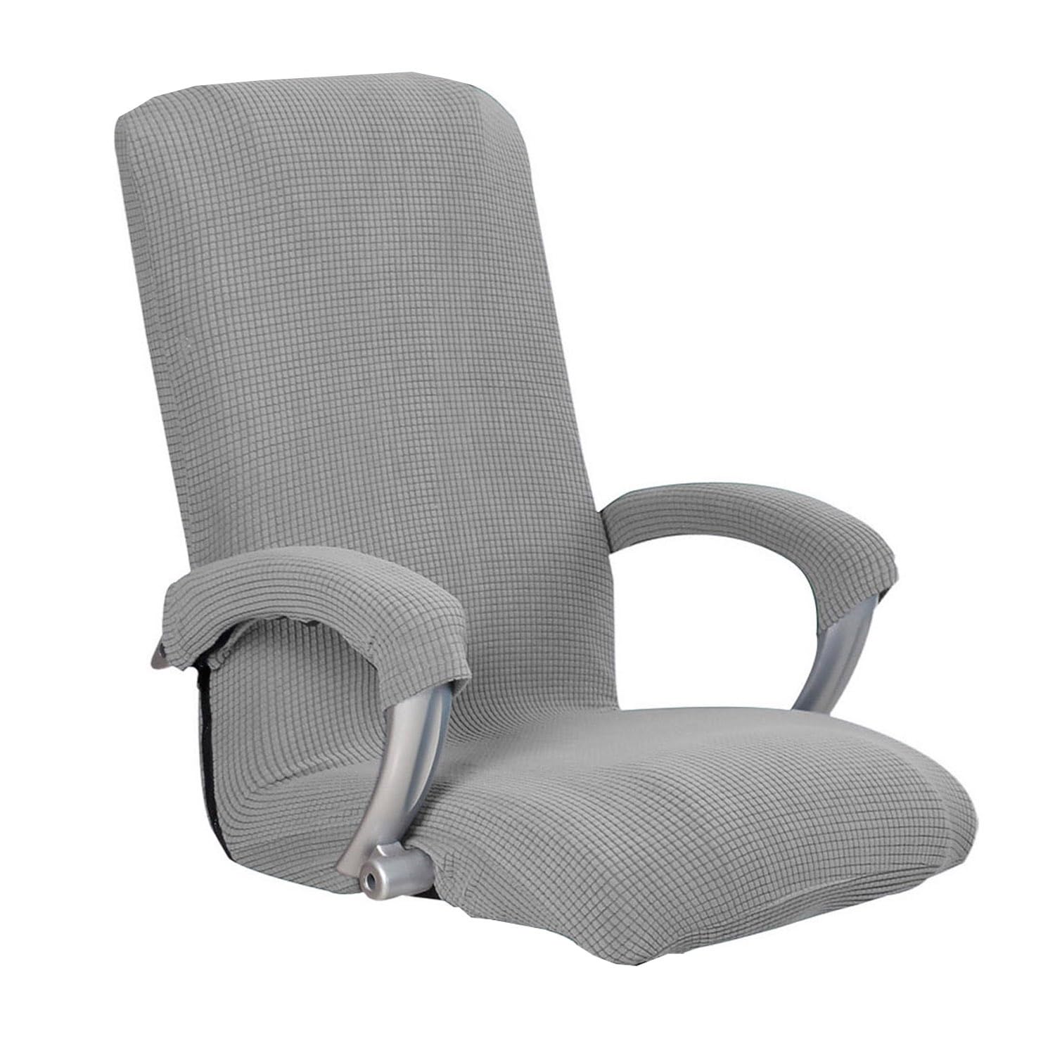 Stretch Computer High Back Chair Cover Office Chair Cover with 2 Arm Covers ,Universal Rotating Chair Cover Thick Velvet/ Jacquqard Chair Covers Washable Chair Protectors ( Color : #6 , Size : XL:17.7