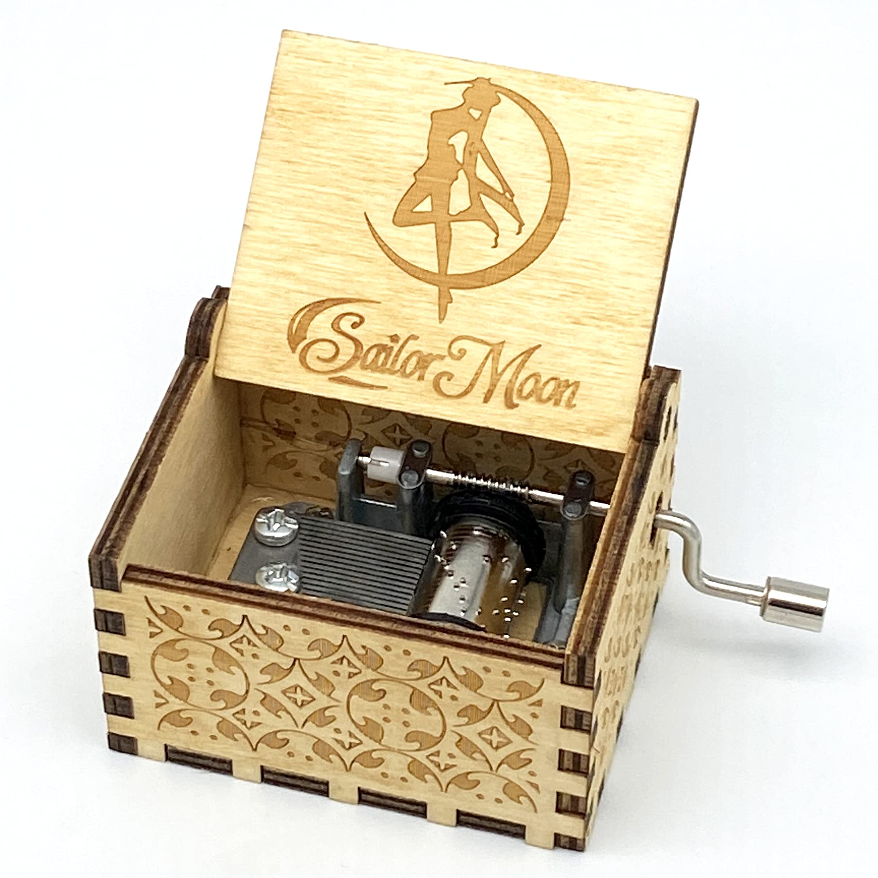 N A Sailor Moon Music Box Vintage Wood Carved Mechanism Musical Box Wind Up Music Box Gift for Christmas, Birthday,Valentine's Day, Best Gift for Kids, Friends, Melody