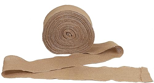 Miniatura 8 de Cinta de arpillera de 5 pulgadas de ancho, 11 yardas, cinta de tela de yute natural, cinta de manualidades para regalos de Navidad, boda, tela de