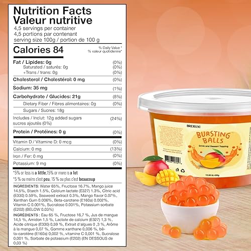 Vista 60 de Perlas de boba explosivas, perlas de tapioca para té de burbujas (sabor granada, 7 libras, 1 unidad)