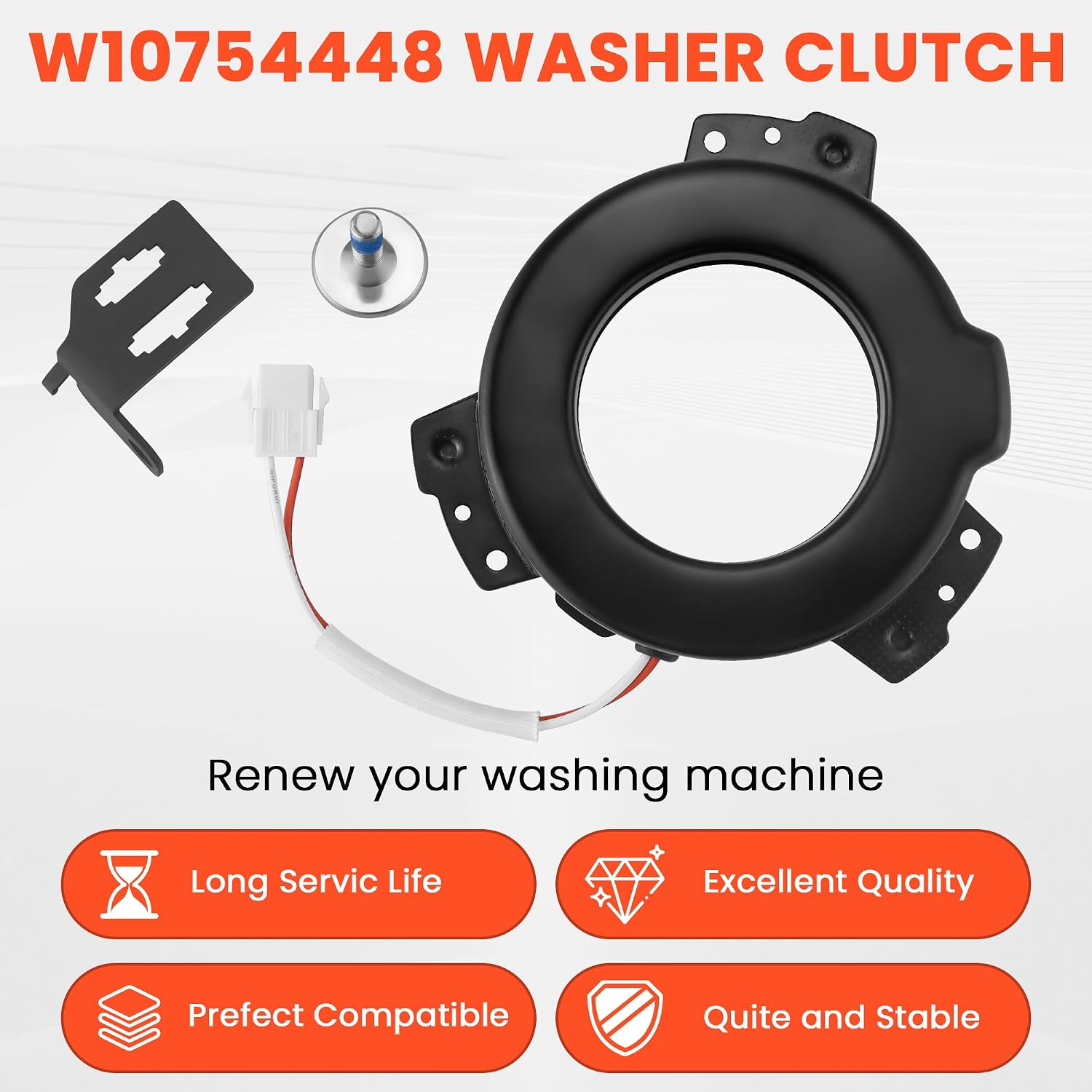 W10754448 Washer Clutch Compatible with Kenmore Maytag Whirlpool Washing Machine, Replace W10447973 W10817398 W10905022 MVW7232HW0 WTW8500DC5 MVWB765FW0 MVWB835DW3 MVW7232HW0 Clutch by Fetechmate