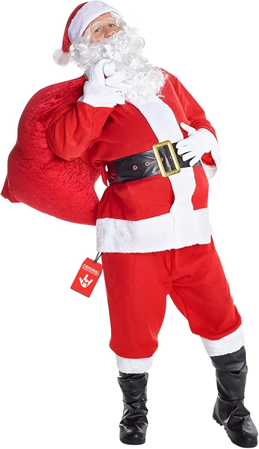 Morph Santa Costume, Deluxe Santa Claus Costume for Men, Christmas Suit for Men, Christmas Costumes Adults