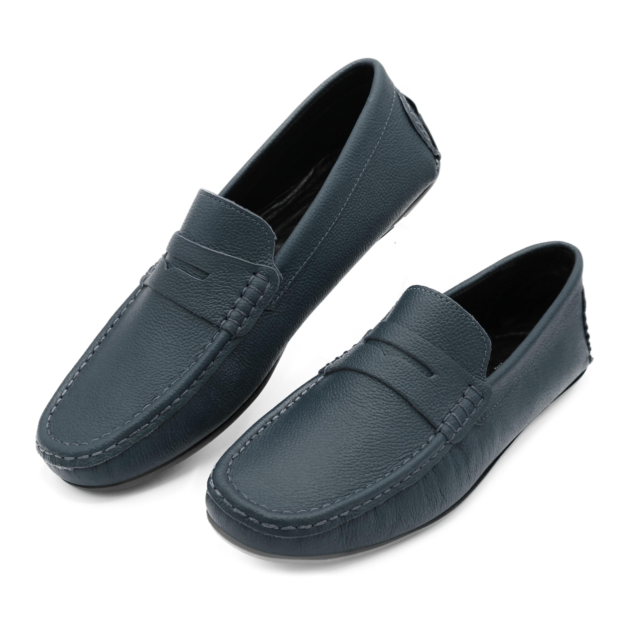 Zerimar mocasín clásico de Antifaz en Cuero de Vacuno, fabricación artesana, diseño práctico y Elegante, Zapato cómodo con Acabado Premium
