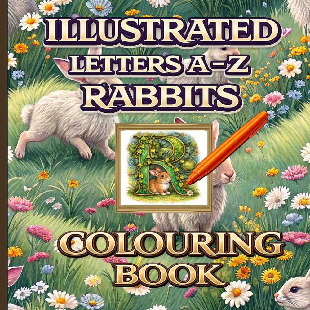 Illustrated Letters A-Z - Animals: Rabbit - A Decorative Alphabet Colouring Book Inspired by their Gentle Beauty