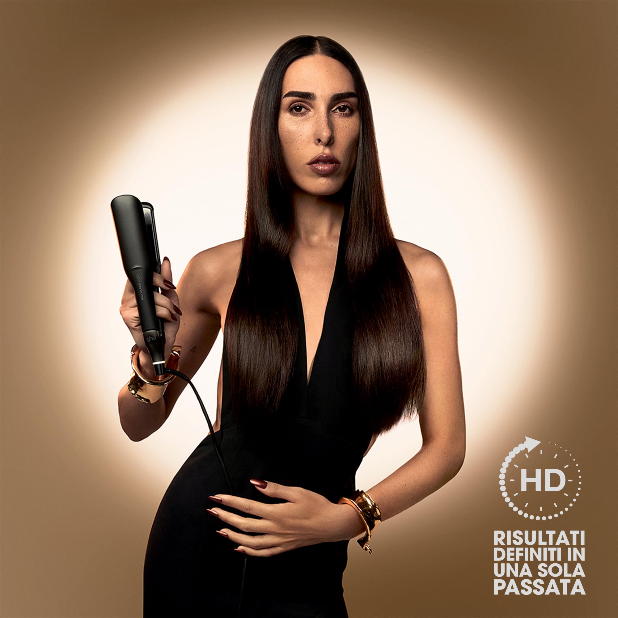 ghd Chronos Max, Piastra Capelli Professionale con Lamelle Larghe Consigliata per Ricci e Chiome Voluminose, Tecnologia HD Predittiva per uno Styling Veloce, Senza Danni da Calore Estremo