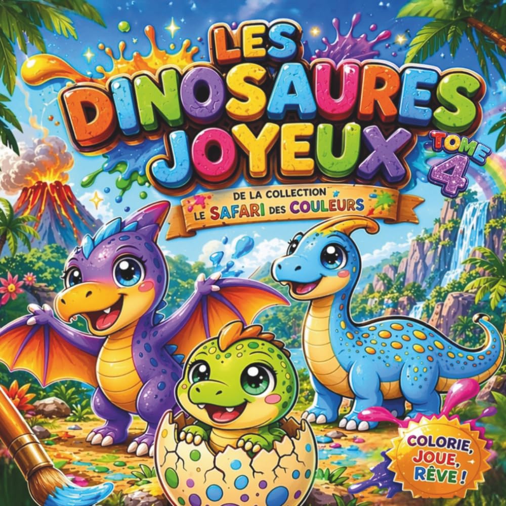 Les Dinosaures Joyeux: Coloriage pour enfants 3 à 7 ans