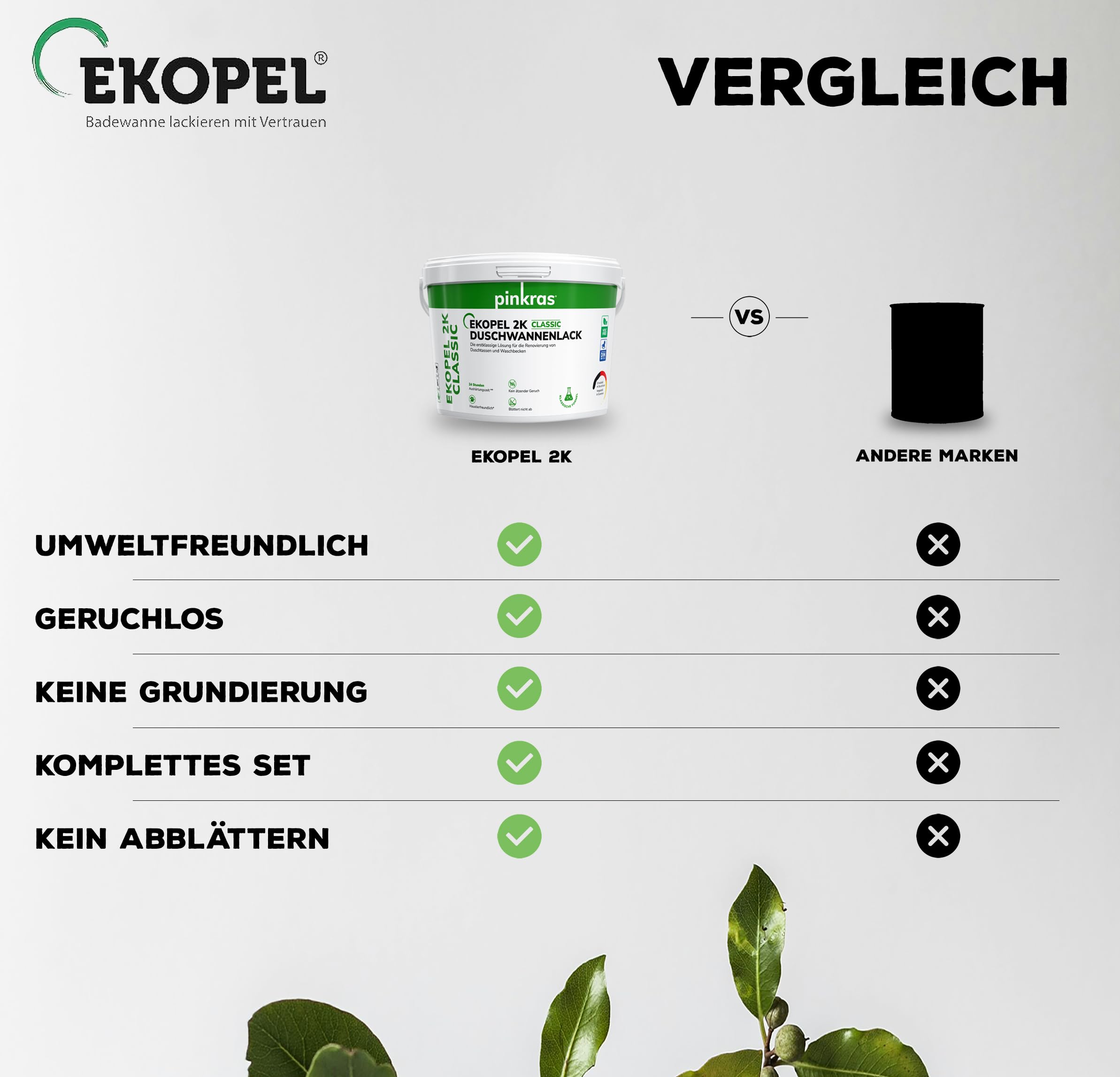 EKOPEL 2K Rivestimento per piatto doccia, 1,7 kg, inodore, DIN EN 71-3