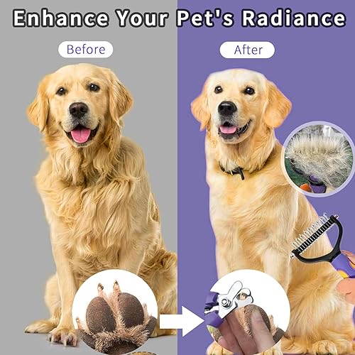 Miniatura 4 de Cepillo de peine para perros para desprendimiento, cepillo de perro para quitar pelaje, rastrillo para perros, peine desengrasante para gatos,