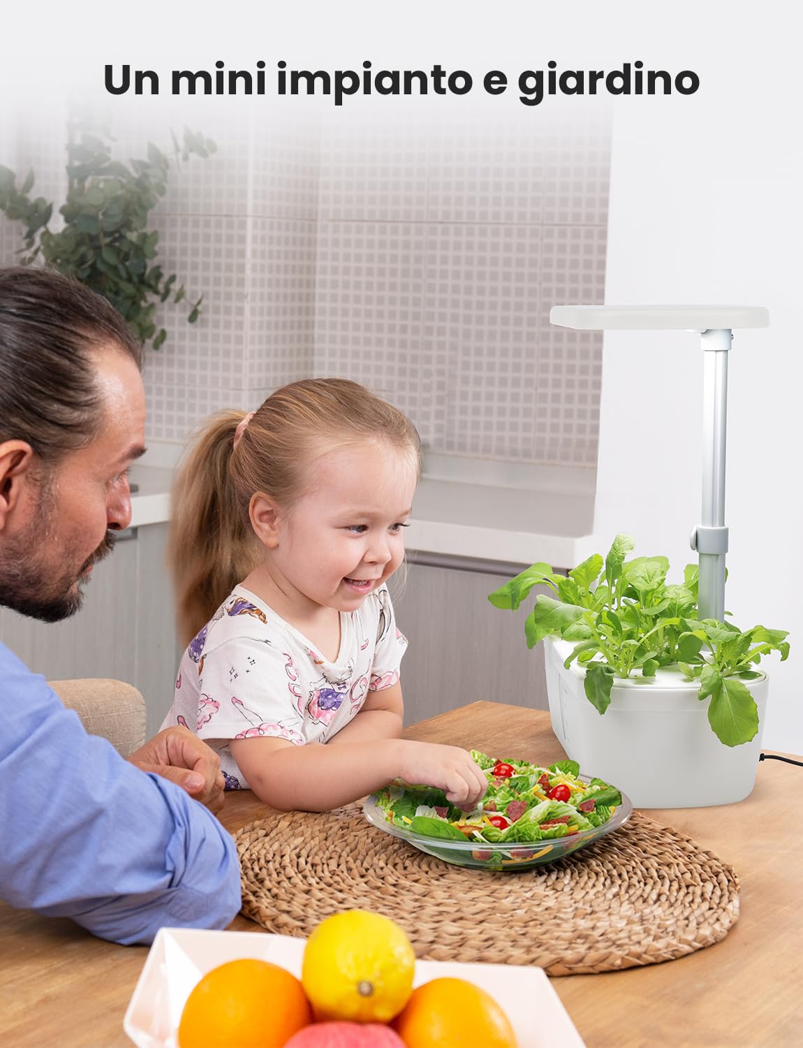Serra Idroponica 6 baccelli Smart Garden con Luce di Crescita a LED, Kit di Germinazione delle Piante con Timer Automatico, Sistema di Giardino Interno Intelligente, Regali di Giardinaggio