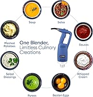 Vista 4 de TK - Batidora de inmersión comercial, motor de velocidad variable de 750 vatios/1 HP, 20,000 rpm, X-Heavy Duty con garantía de rendimiento, 20