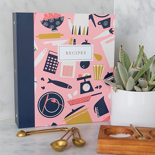 Vista 7 de Jot & Mark - Organizador de recetas con 3 anillos (Mise En place) 50 tarjetas de recetas de 4 x 6, separadores de página completa y protectores