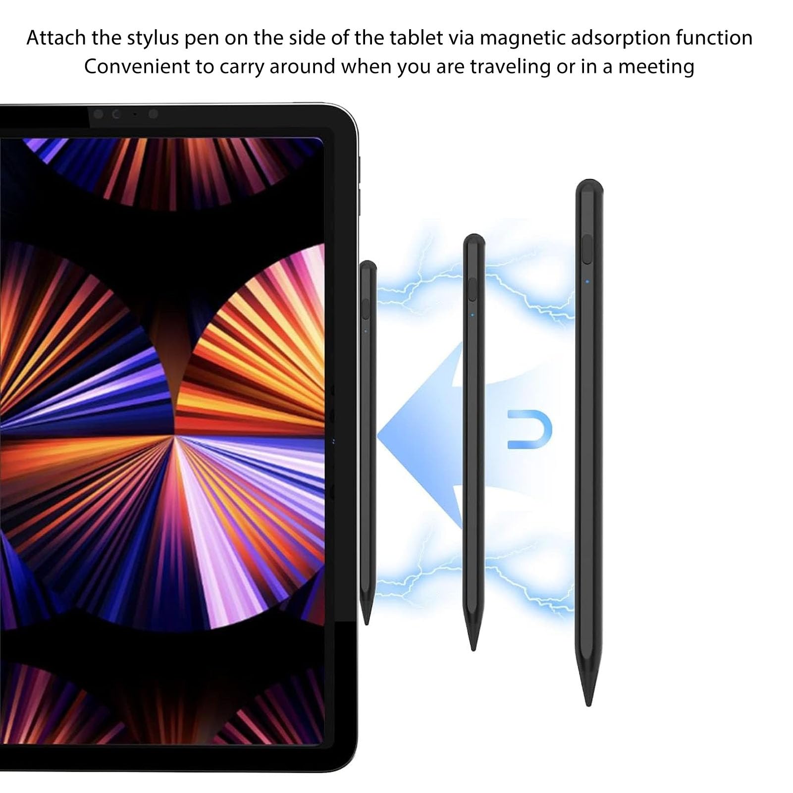 Penna Stilo per Tablet per Touch Screen, Penna Touchscreen Digitale Magnetica Ad Alta sensibilità Penna per Tablet con Punta Precisa Nera per Android per Dispositivi IOS