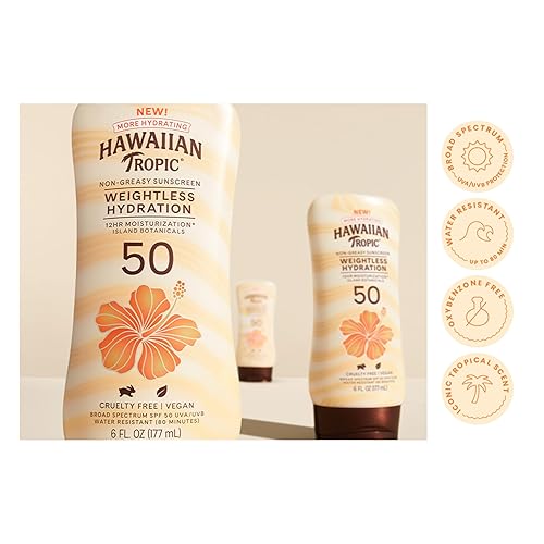 Vista 3 de Hawaiian Tropic Loción Sheer Touch Protector solar SPF 50, paquete doble de 8 onzas Protector solar Hawaiian Tropic SPF 50, protector solar