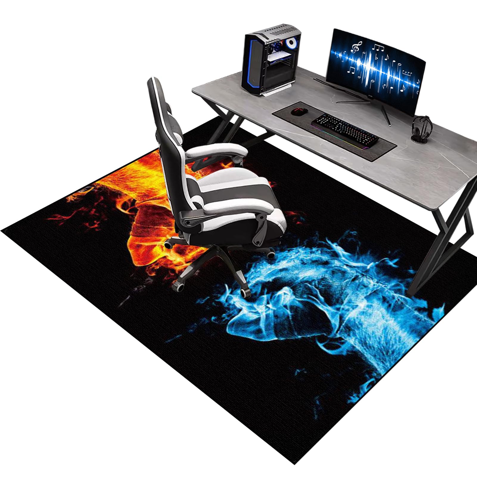 Kqiejuy Colorb957 Heavy Duty Office Gaming Chair Mats For Carpeted And Hardwood Floor, Office Chair Mat For Carpet, Floor Protectors For Rolling Chairs, Desk Chair Mat For Carpeted Floors, Protector Rug 90 X 140 Cm