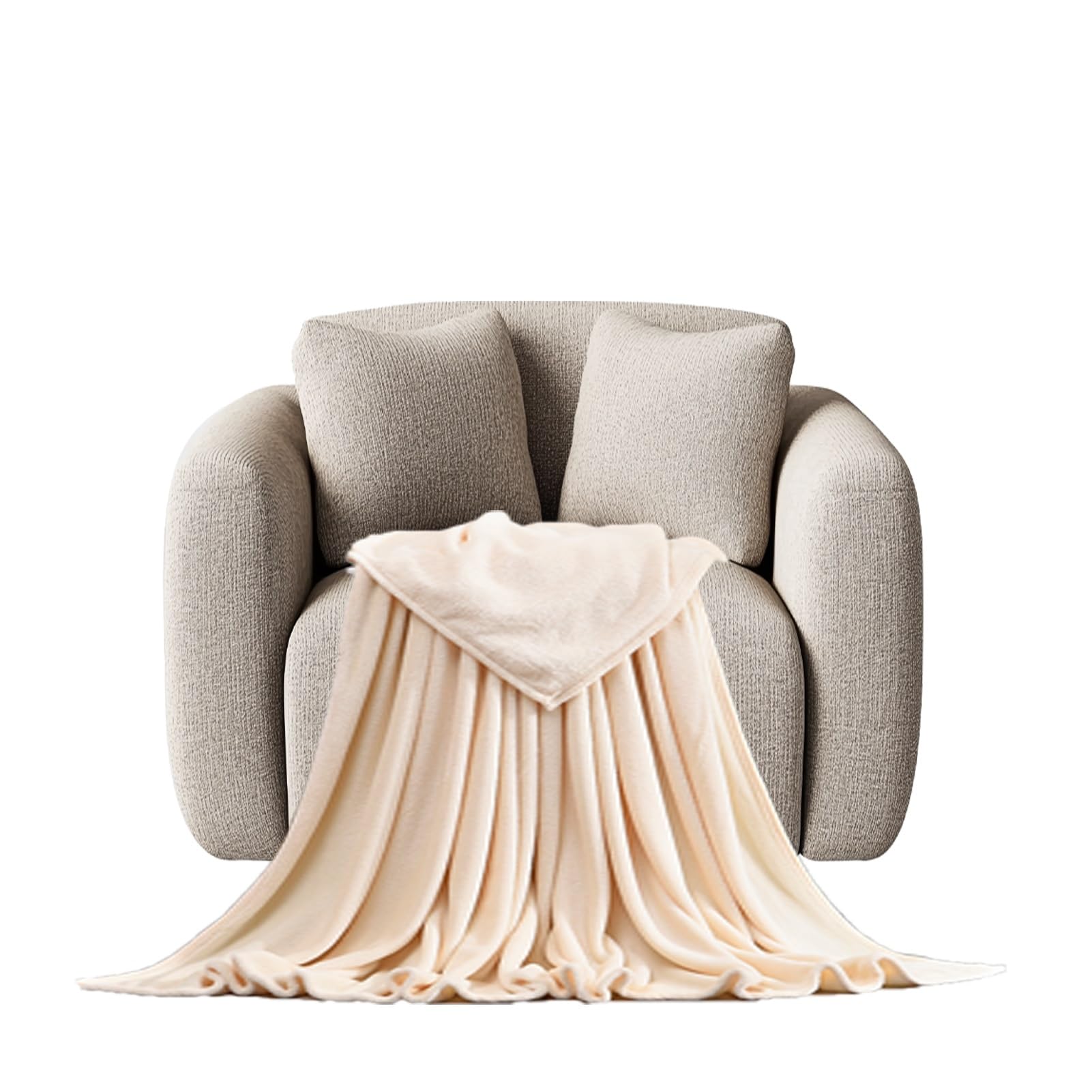 STGAO Faux Fur Throw Blanket 60 x 90 cm Silk Touch Versatile Blanket Textured Solid for Bedroom, Couch, Travel, Kids, Camping, Beige