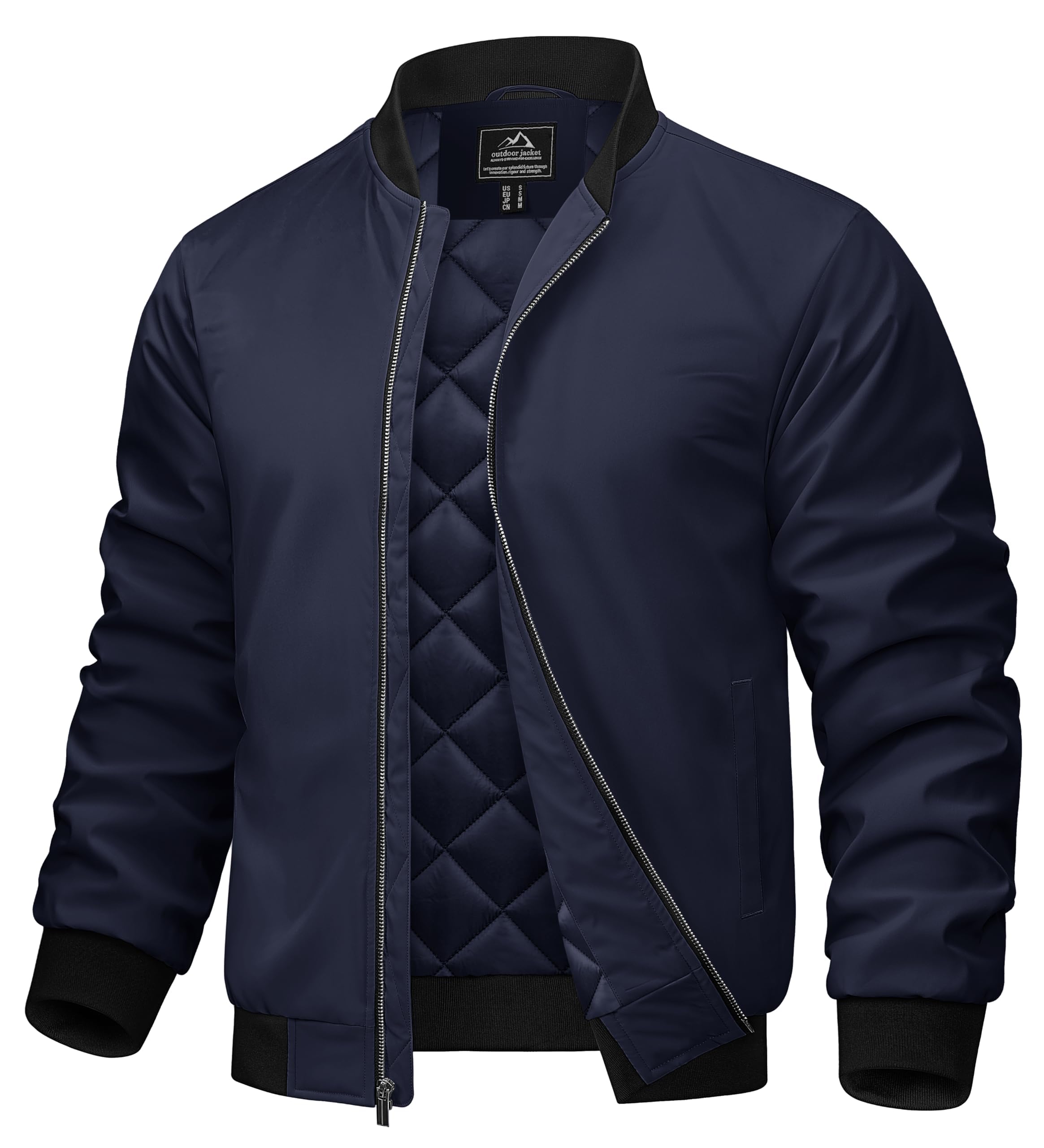 TACVASEN Bomberjacke Herren Übergangsjacke Blouson Jacke Herren Winterjacke | Thermo,Wasserabweisend,Winterjacke Warm,Steppjacke,Windbreaker,Pilotenjacke Herren,Fliegerjacke jacke Taschen