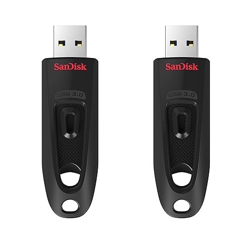 SanDisk 64GB 2-Pack Ultra USB 3.0 Flash Drive (2x64GB) - SDCZ48-064G-GAM462, Black - 64GB (2-Pack)