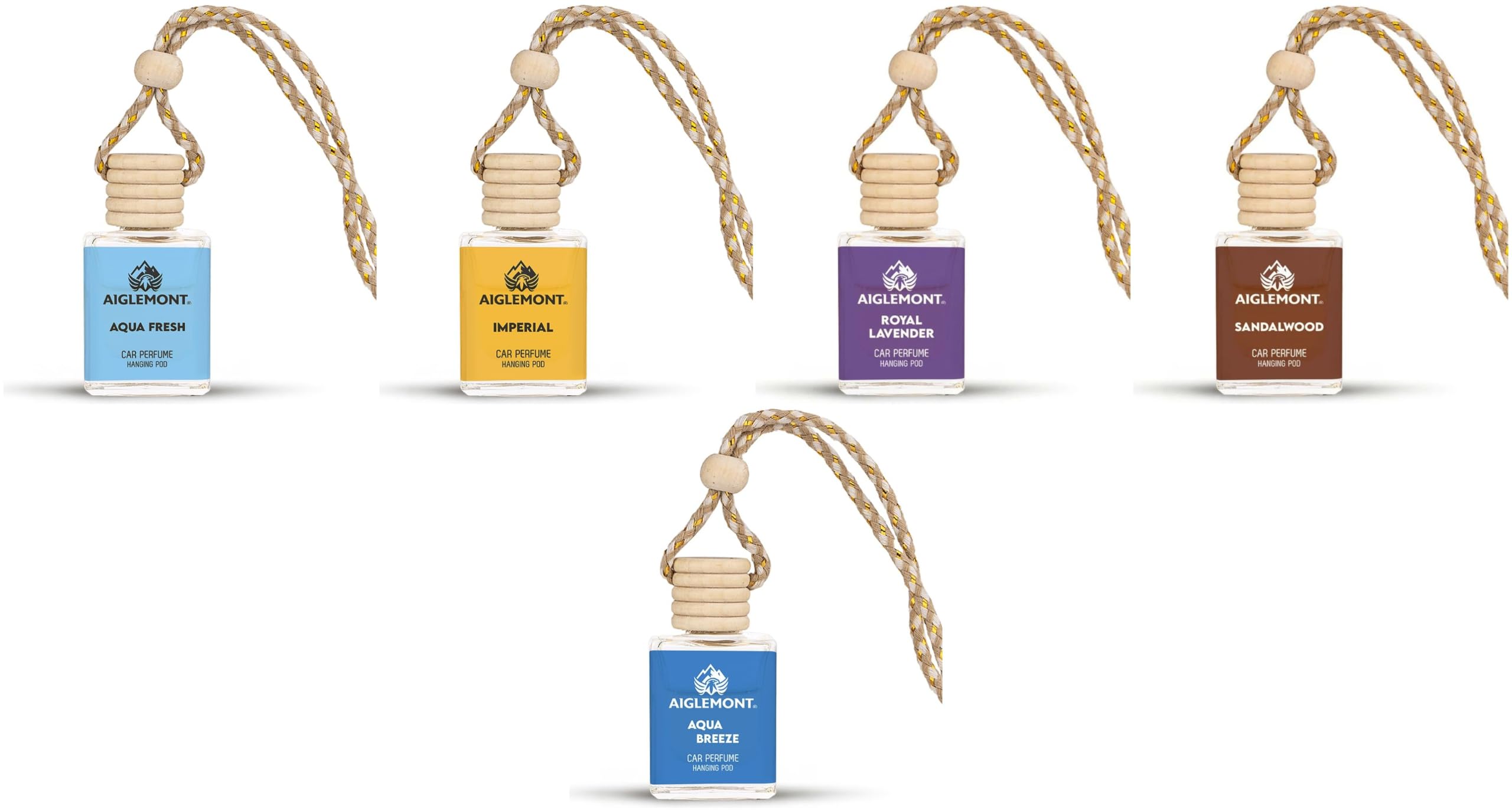 Car Perfumes combos | Aqua Fresh+ Imperial + Royal Lavender+ Sandalwood+ Aqua Breeze| Combo of 5 | 10 ml Each-image-24